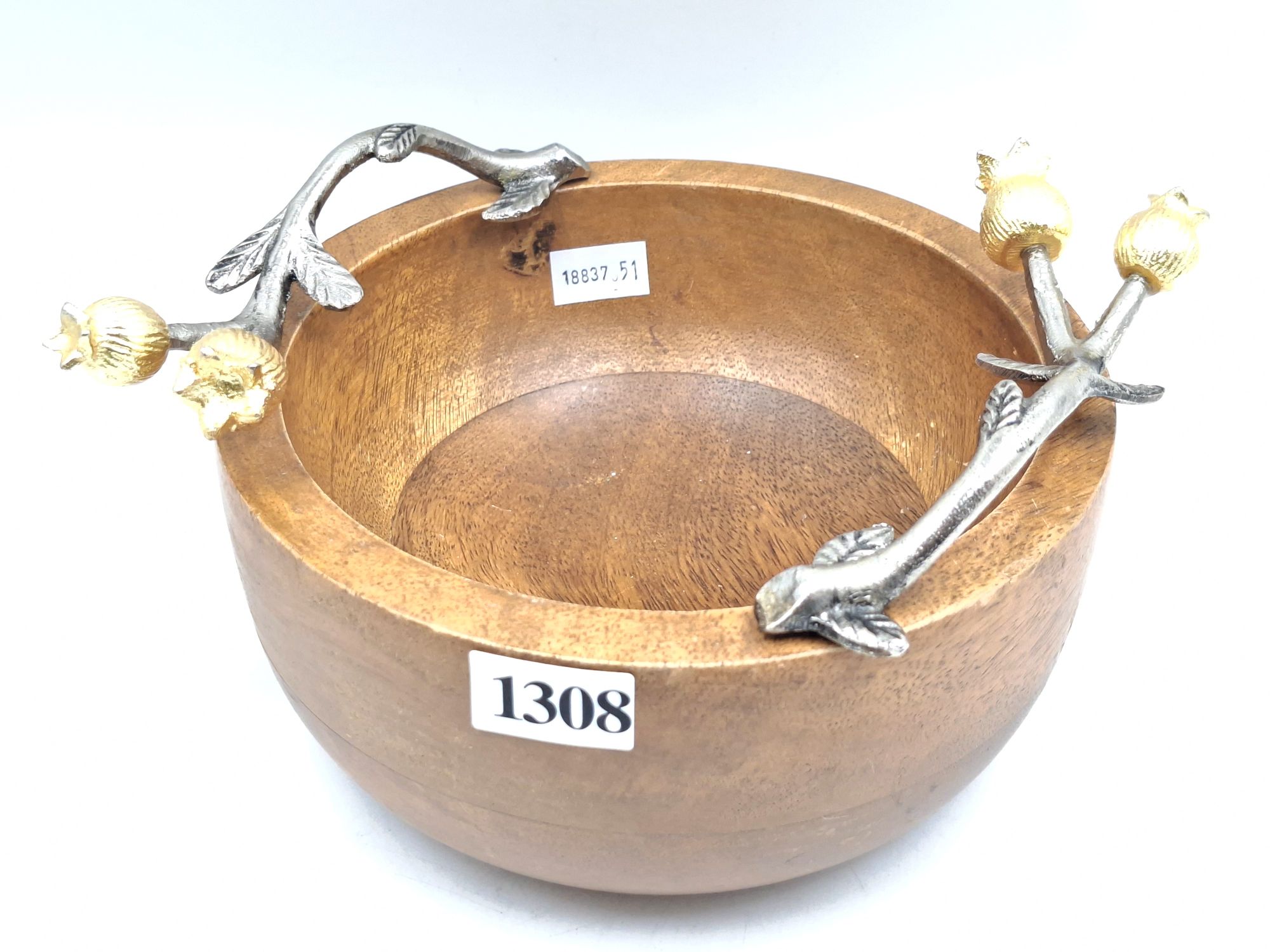 1308 · WOODEN SERVING BOWL