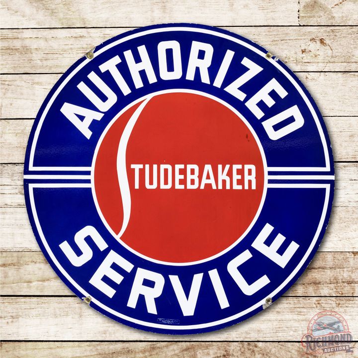 42" Studebaker Authorized Service Double Sided Porcelain Sign