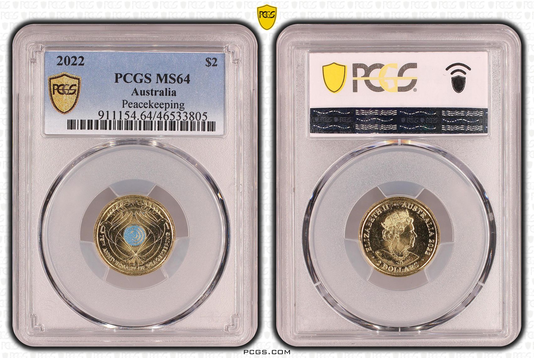 Elizabeth II, Peacekeeping - Colorized , Two Dollar, 2022, PCGS MS64