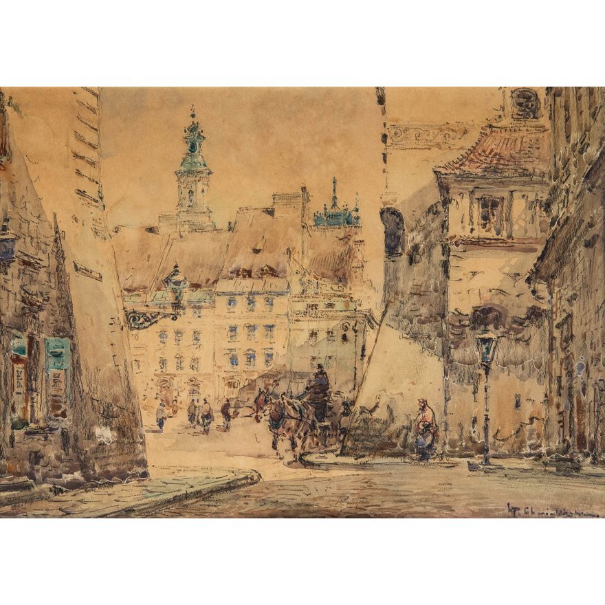 Władysław Chmieliński | Widok na Rynek Starego Miasta w Warszawie