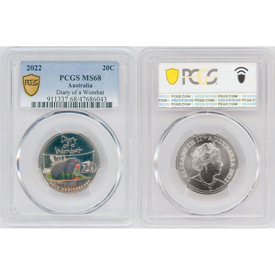 Diary of a Wombat, Twenty Cent, 2022, PCGS MS68