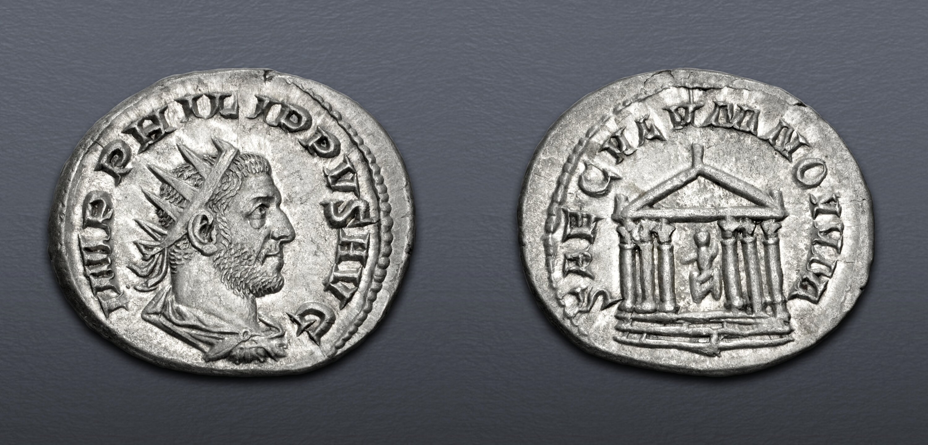 Philip I. AD 244-249. AR Antoninianus (22.5mm, 4.58 g, 12h). Ludi ...