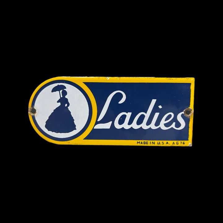 Ladies Bathroom Porcelain Restroom Sign