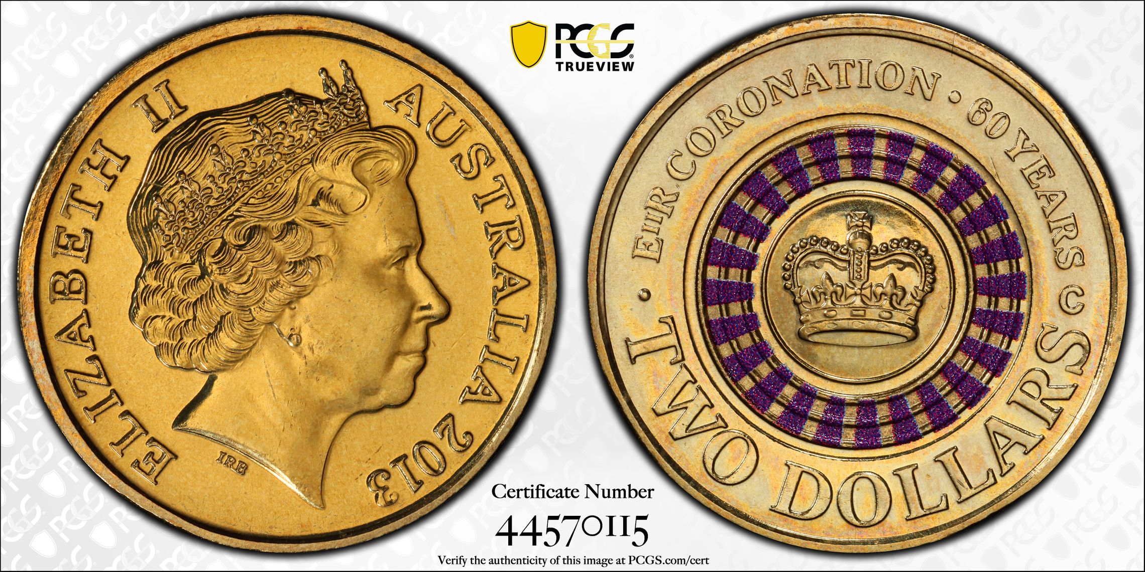 Coronation Colorized, Two Dollar, 2013-C, PCGS MS68