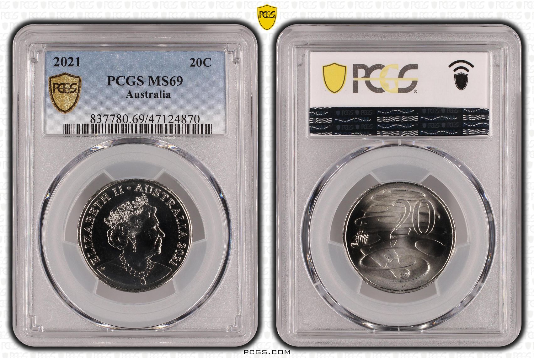 POP 3/0, Twenty Cent, 2021, PCGS MS69