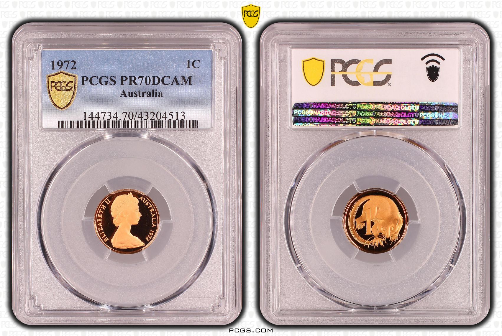335 · 1972 Australia One Cent, 1c PCGS - PR70DCAM POP 4/0 -513