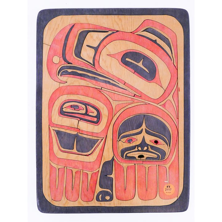 NW Coast Raven Puzzle- 13.5x10''- As Is w/ missing small pieces
