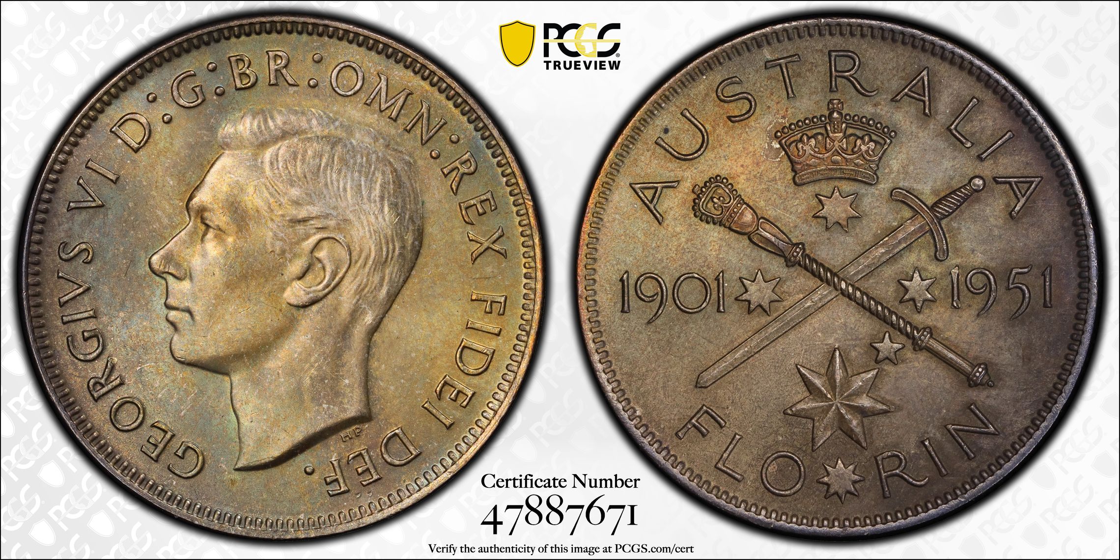 Jubilee, Florin, 1951(m), PCGS MS 64
