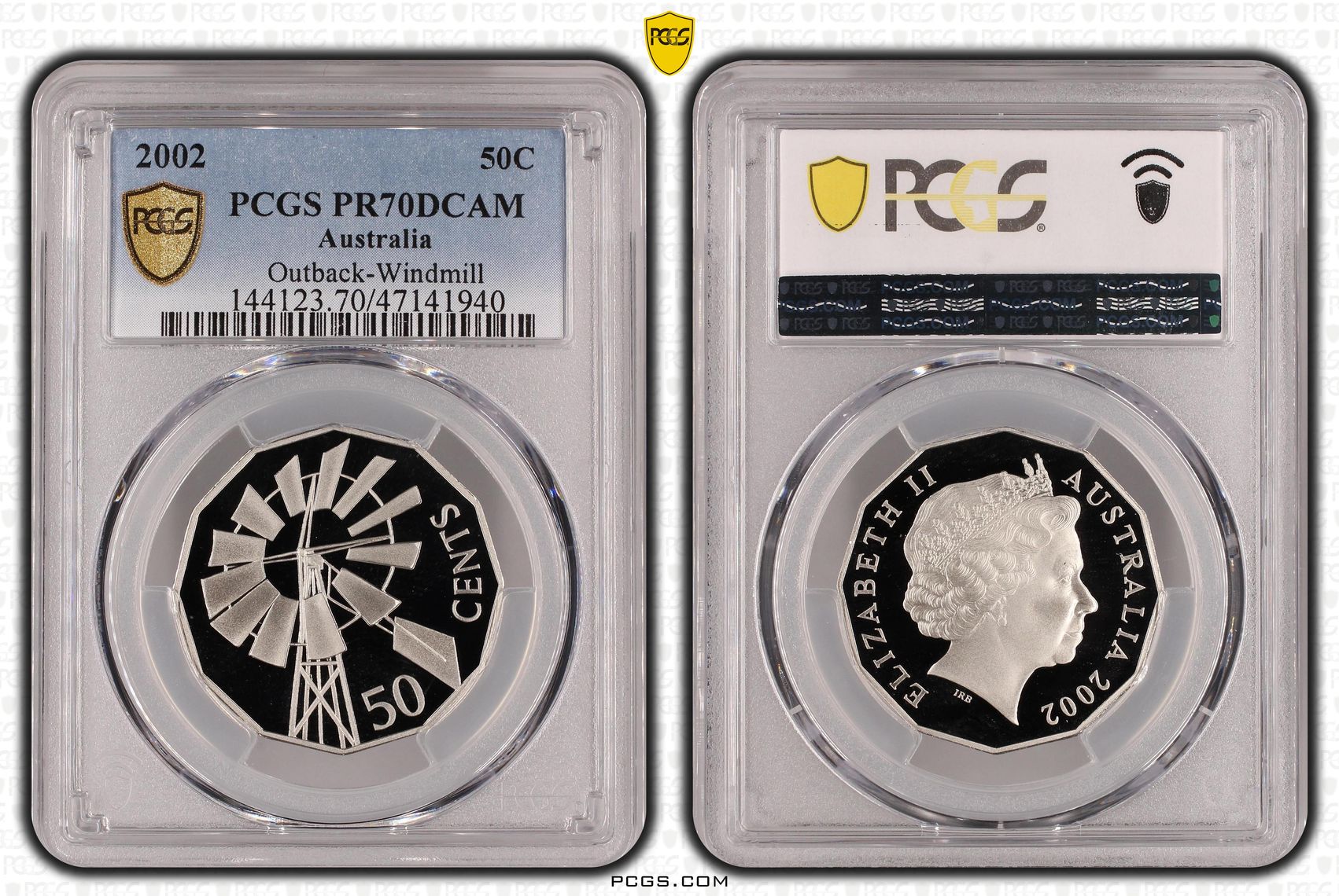 Elizabeth II, Outback-Windmill, Fifty Cent, 2002, PCGS PR70DCAM