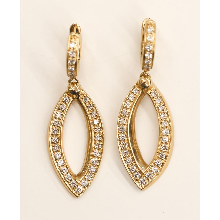 Pair Sonia Bitton 14k Diamond Huggie Drop Earrings