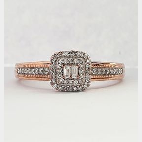 9CT ROSE GOLD RING WITH .200CT DIAMONDS COLOUR J/K CLARITY SI - 51624/31