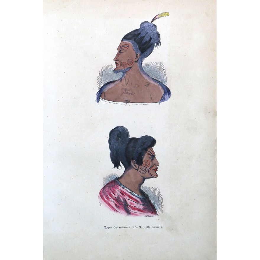 SAINSON, LOUIS AUGUSTE DE; after Auguste Wahlen - Types des naturels de la Nouvell Zelande ... 1843.