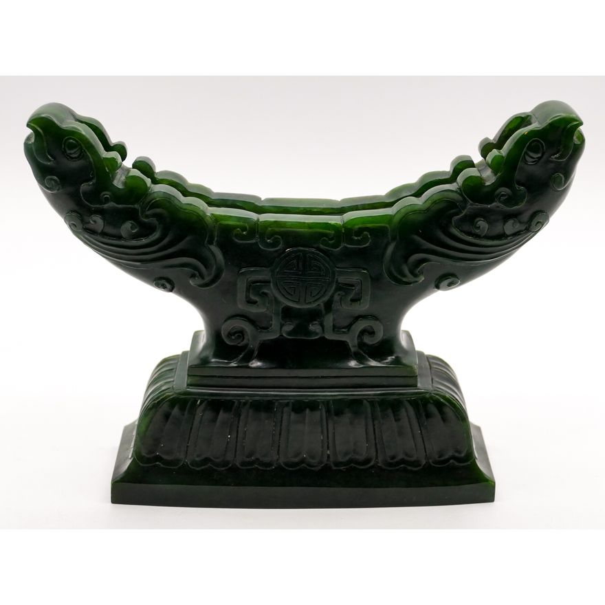 Chinese Carved Jade Table Screen Stand 6''x8''