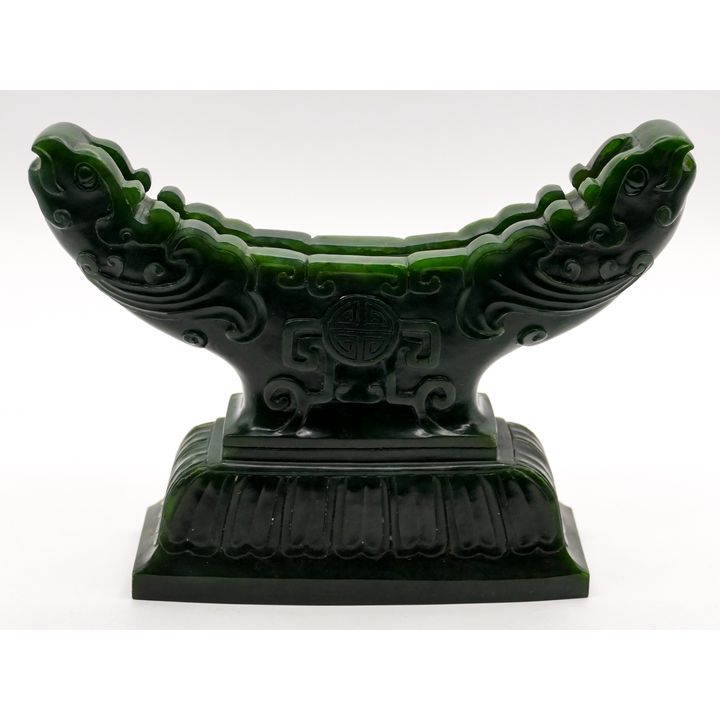 Chinese Carved Jade Table Screen Stand 6''x8''