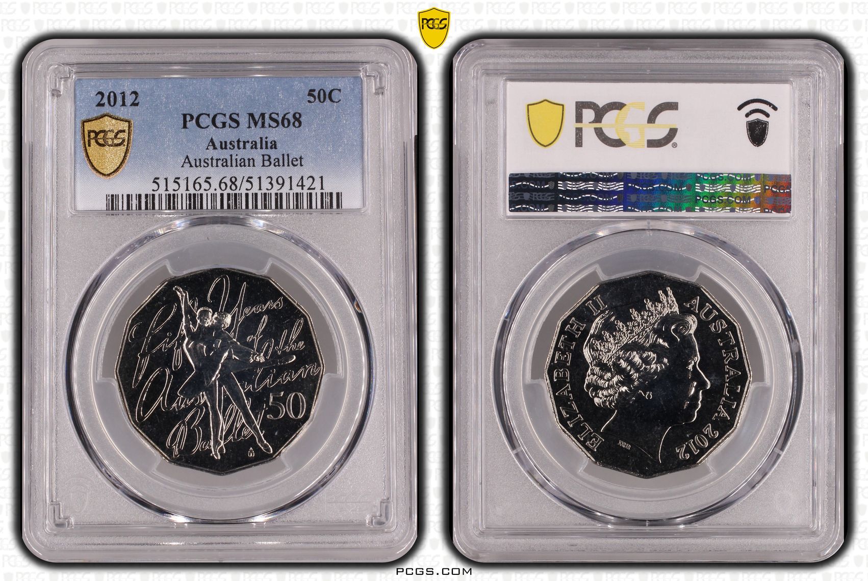 Australian Ballet, Fifty Cent, 2012, PCGS MS68