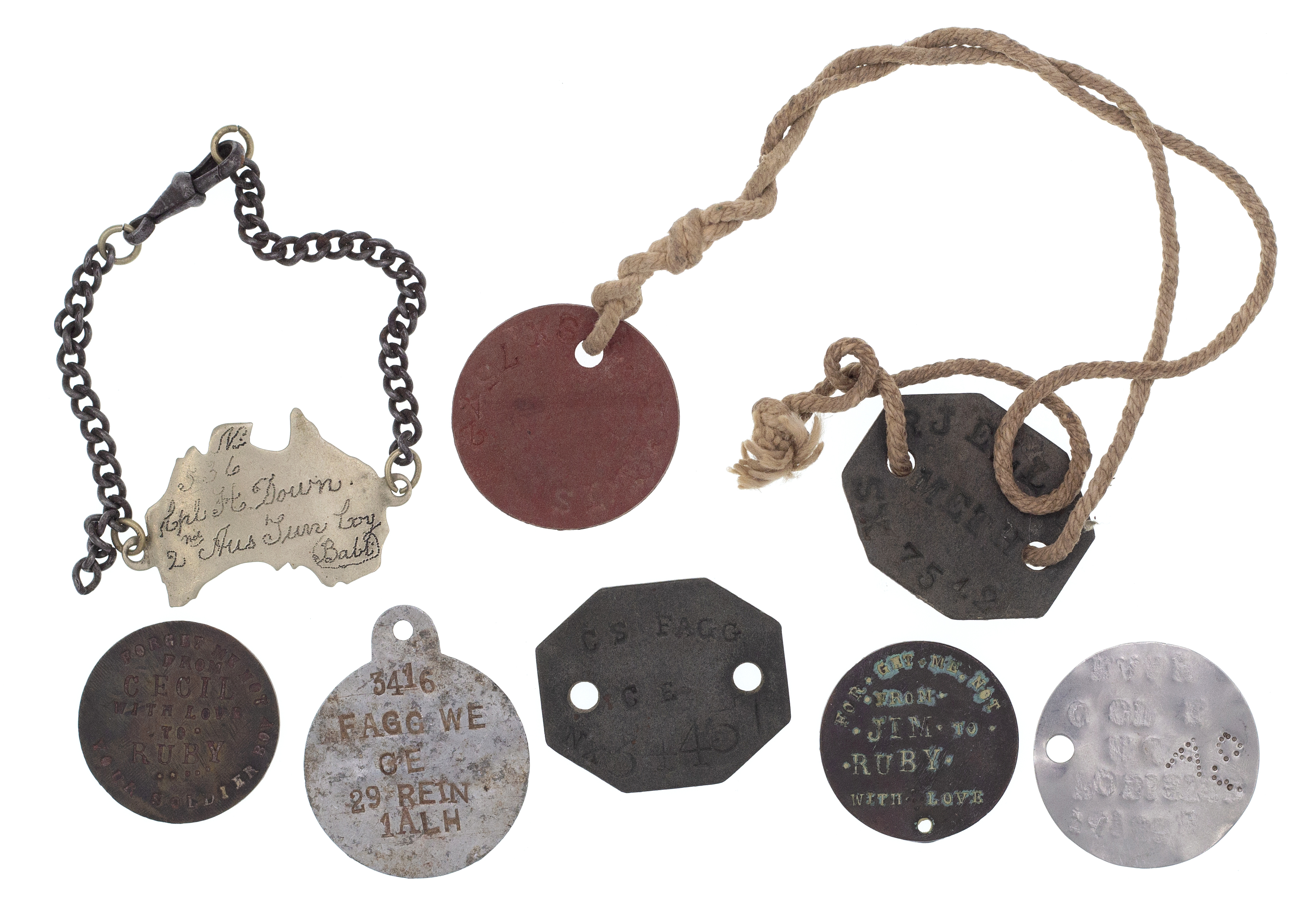 WWI & WWII Australian Forces Dog-Tags, Accumulation