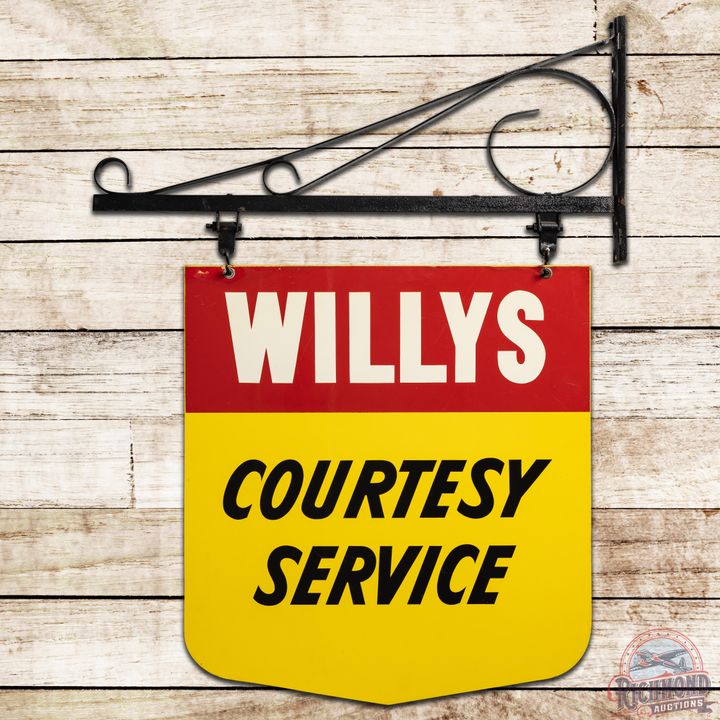 Willys Courtesy Service DST Sign & Hanger - 8.25 & 8