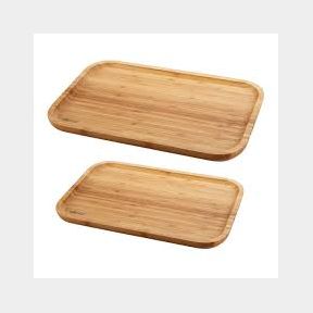 Heartdeco 2 Pieces Rectangular Bamboo Food Serving Platter Tray - Bar 9902039560443 - 51734/2545 AS B3 (S6)
