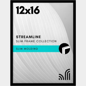 AMERICANFLAT 12X16 PICTURE FRAME WITH POLISHED PLEXIGLASS - STREAMLINE COLLECTION - THIN BORDER PICTURE FRAME FOR WALL DISPLAY - H