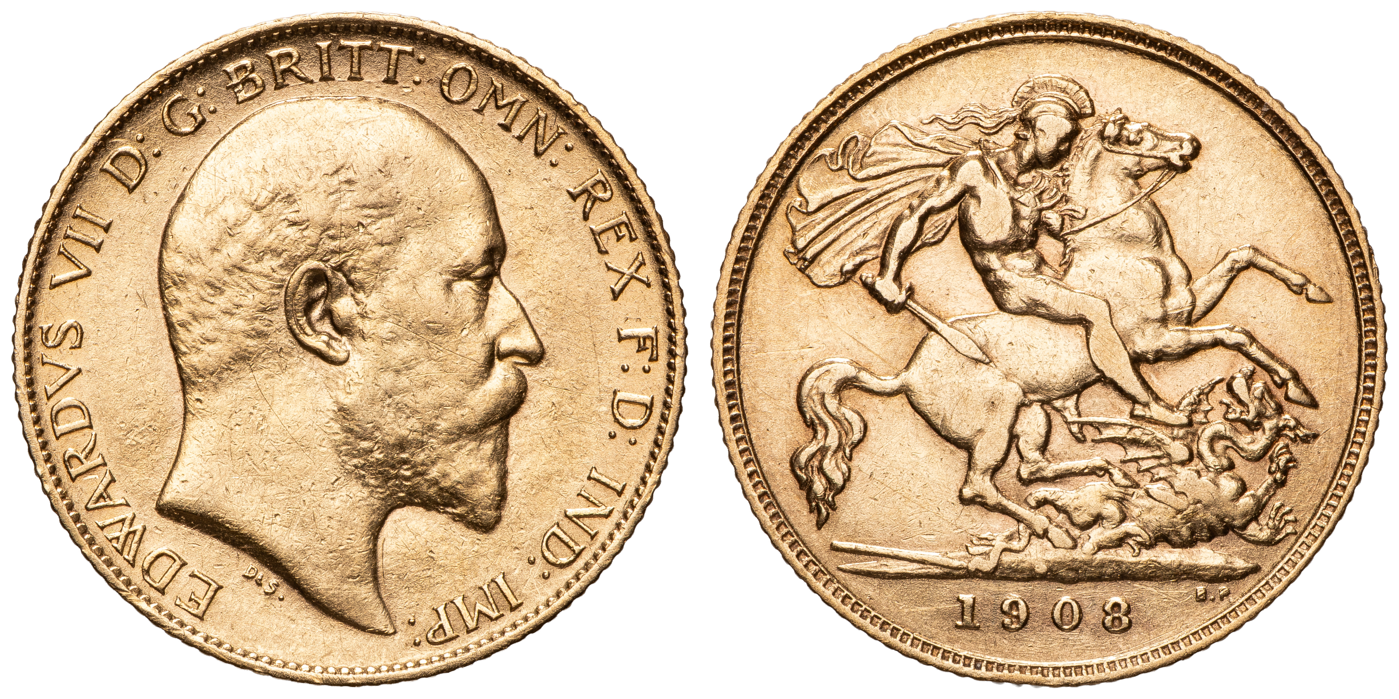 Edward VII, Half Sovereign, 1908-P, Fine