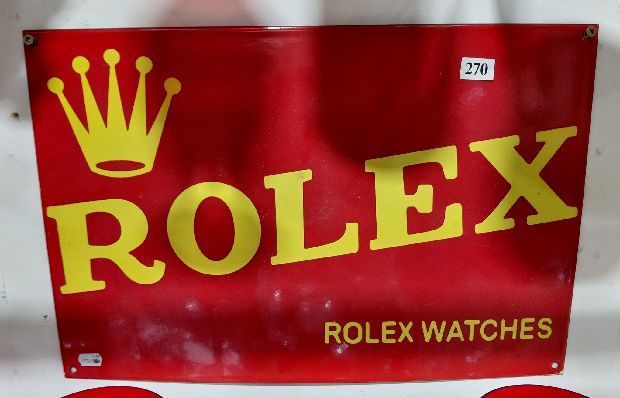 ENAMEL ROLEX WATCH SIGN