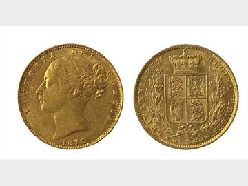 1878 Queen Victoria Sydney Mint Young Head Shield Gold Sovereign.