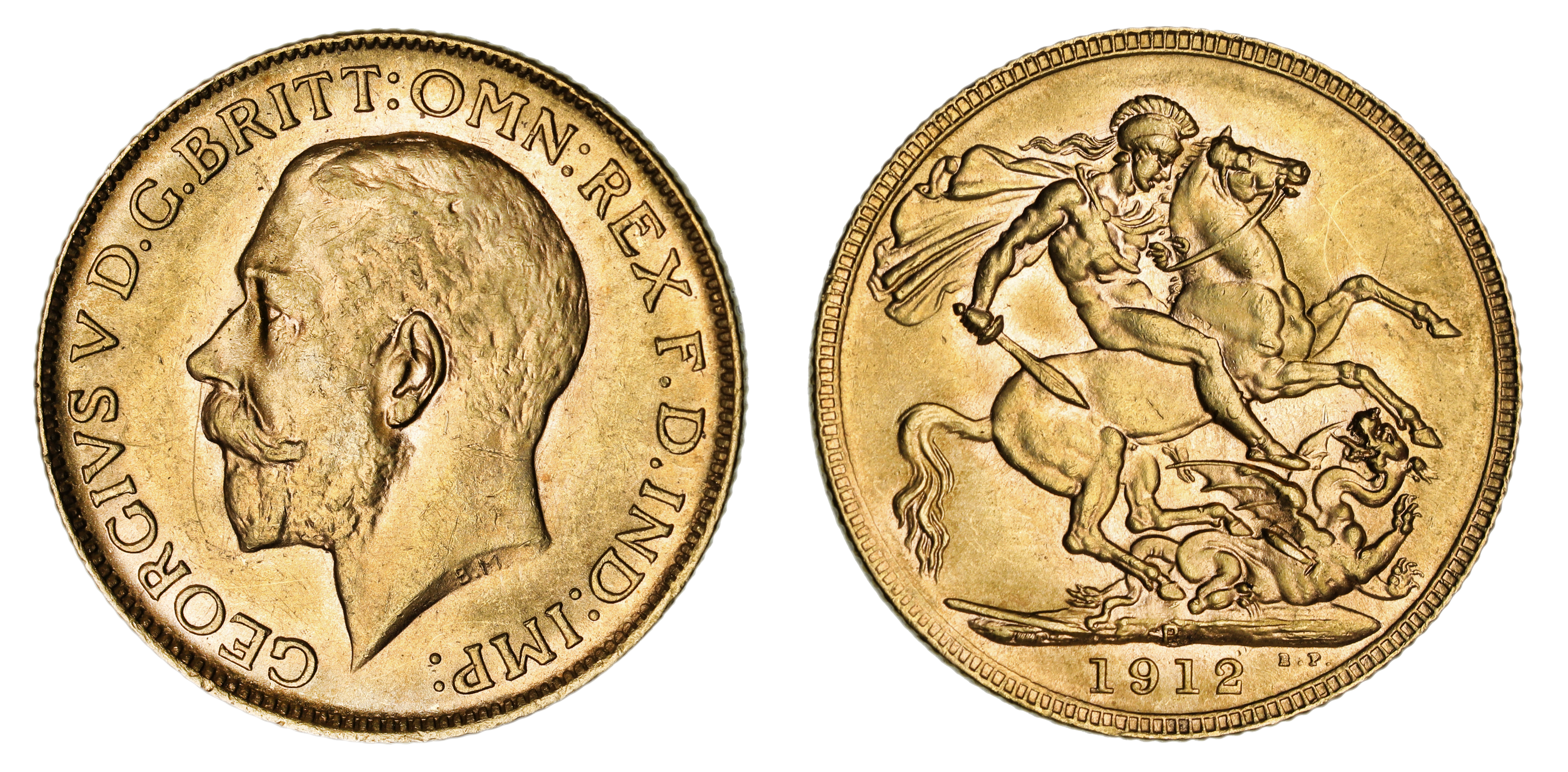 George V, St. George Reverse - Perth Mint, Sovereign, 1912, EF