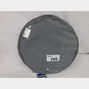 ROGZ DOG BED- LOUNGE FLAT ROUND- SMALL - GREY