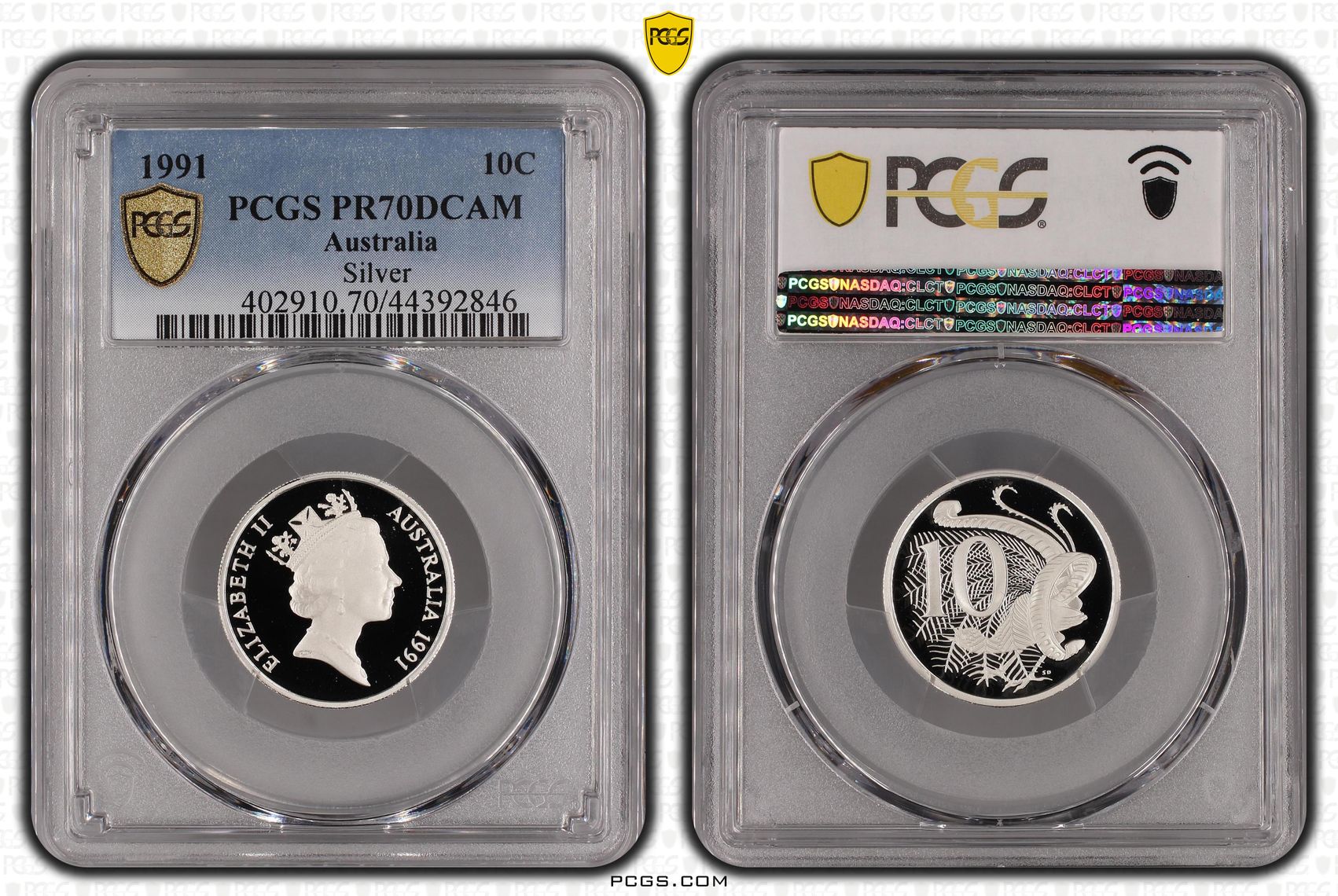 1991 Australia Ten Cent, 10c Silver Proof Silver PCGS - PR70DCAM POP 54/0 -846