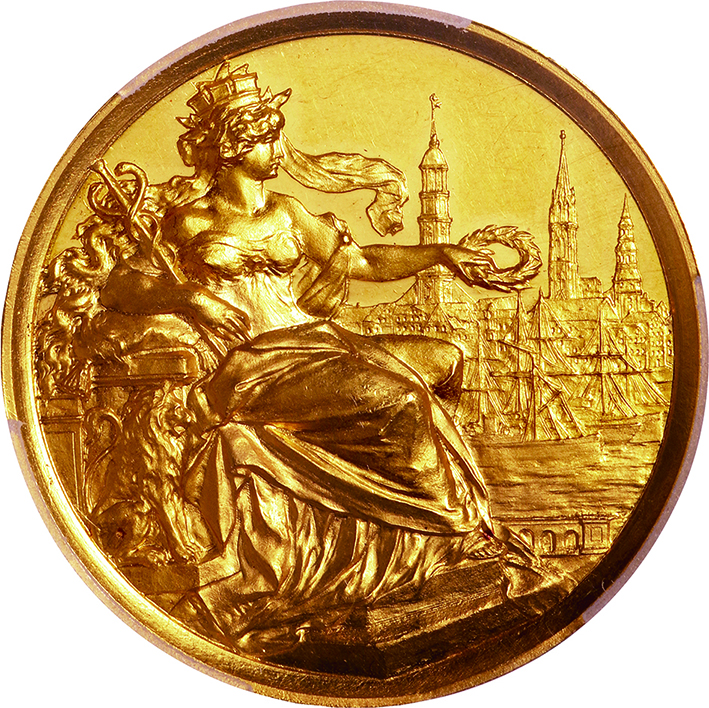 ハンブルク(Hamburg), 1889, 金(Au), 12-1/2ﾃﾞｭｶｯﾄ Ducat, PCGS SP63