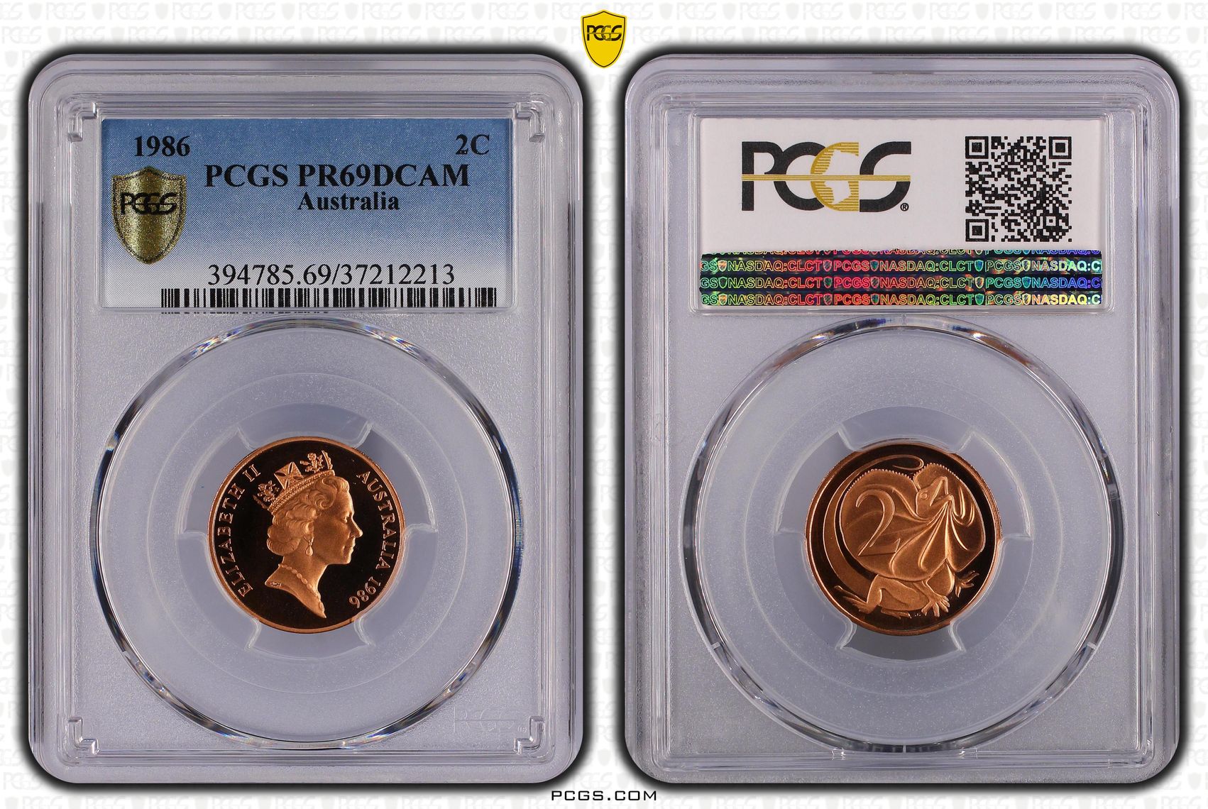 Elizabeth II, Two Cent, 1986, PCGS PR69DCAM