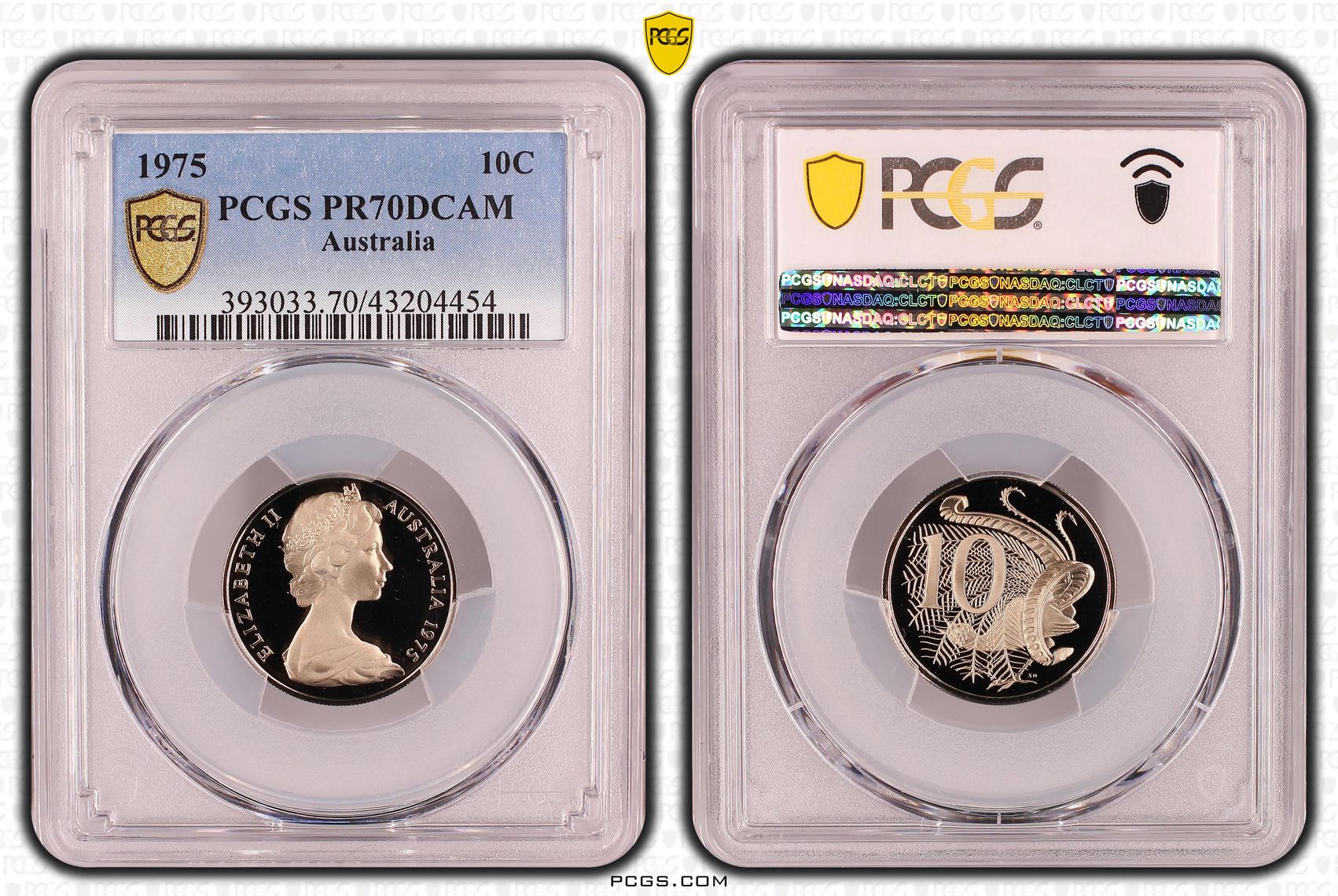 1975 Australia Ten Cent, 10c PCGS - PR70DCAM POP 11/0 -454