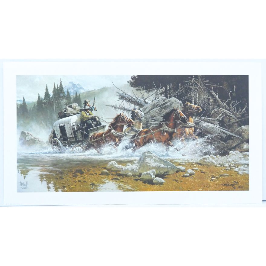 Frank McCarthy ''The Fording'' S/N Print in Portfolio 19''x31''