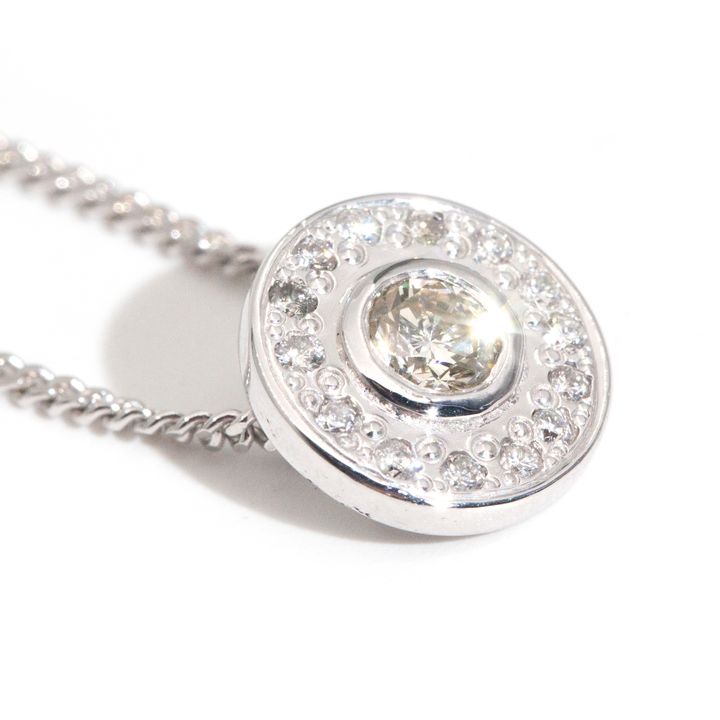 18 Carat Gold Diamond Pendant with 9 Carat Gold Chain