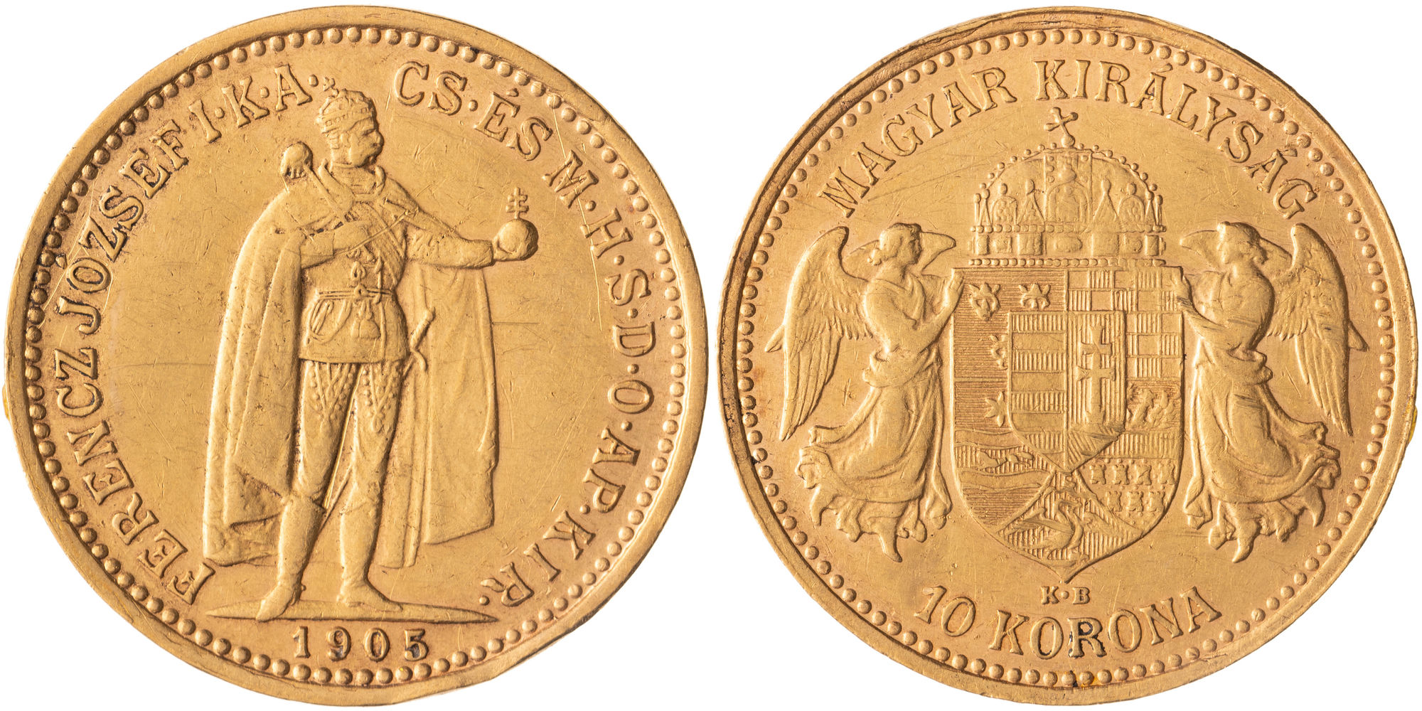 Hungary, Franz Joseph I, Ten Korona, 1905, VF