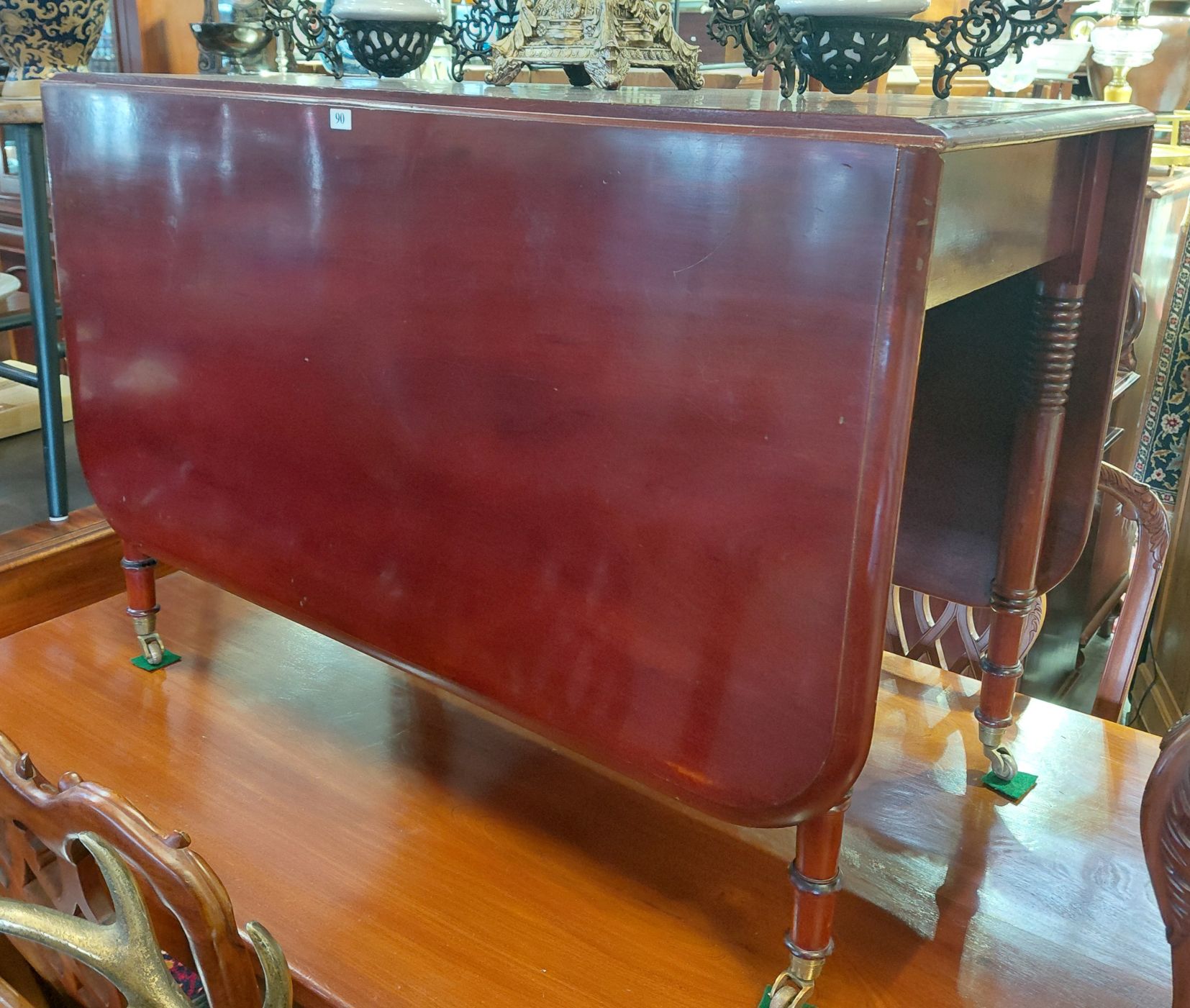 90 · MAHOGANY DROP-SIDE TABLE
