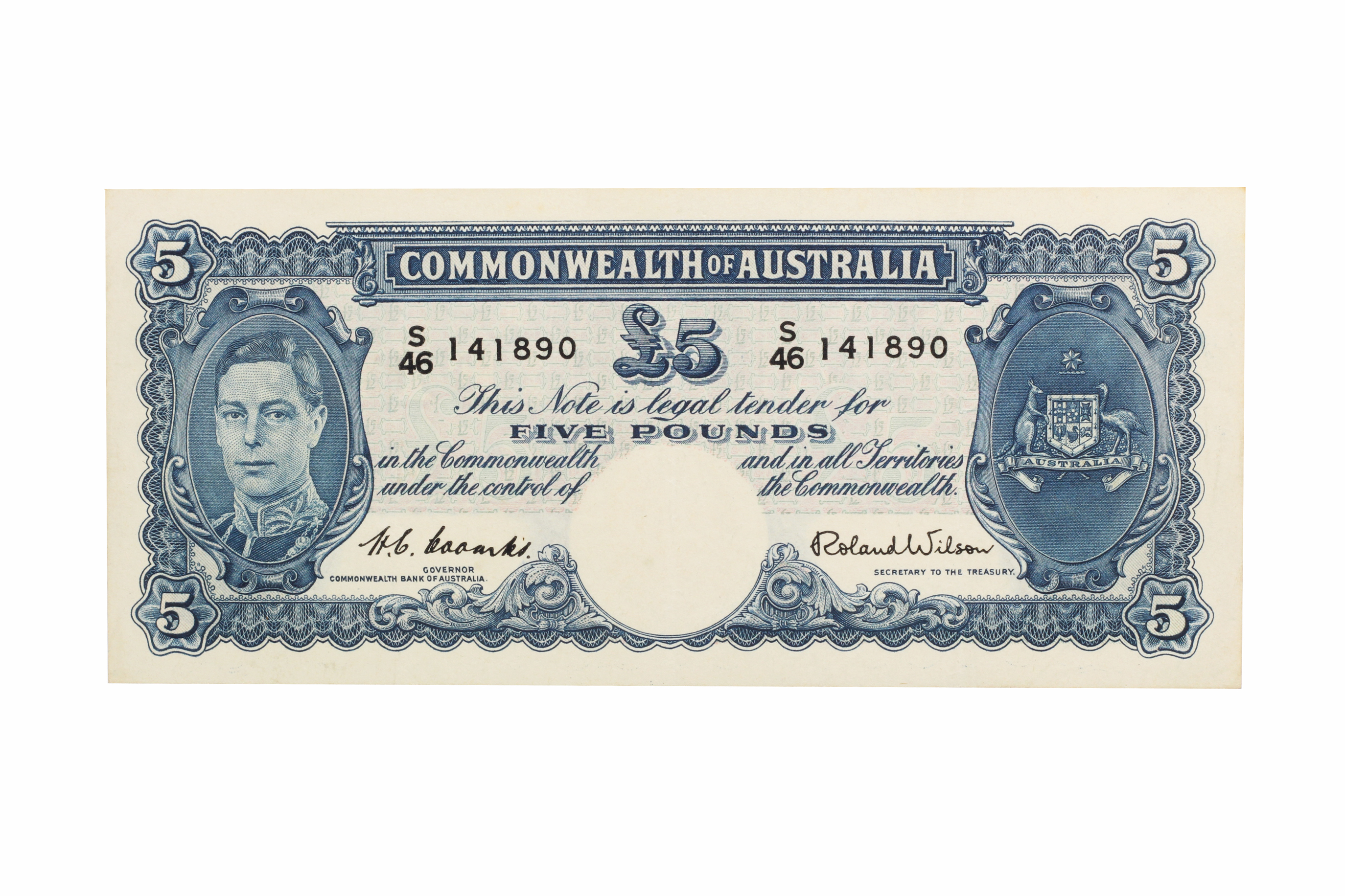1910. · Coombs/Wilson, Five Pounds, 1952, EF