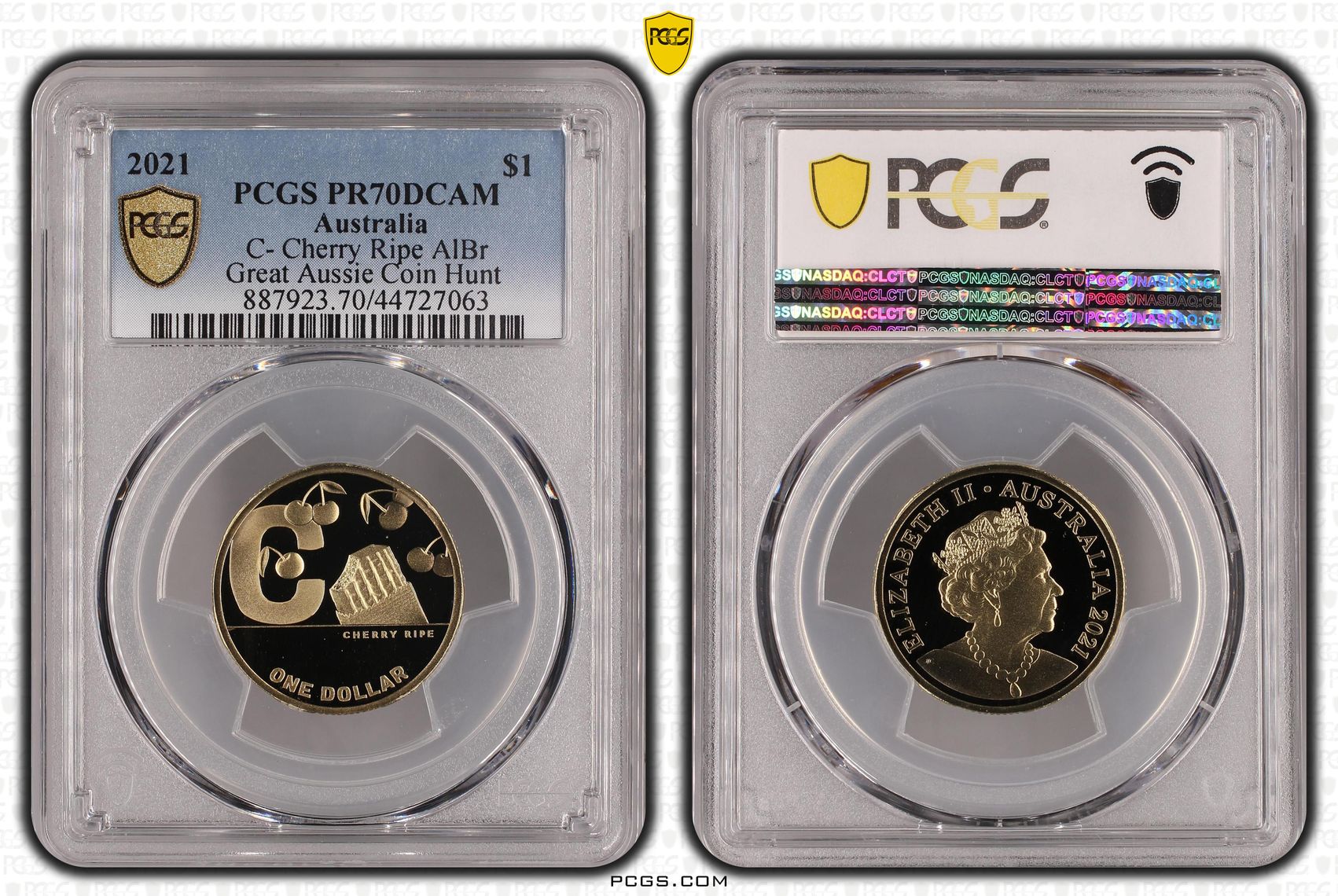 C- Cherry Ripe AlBr, One Dollar, 2021, PCGS PR70DCAM