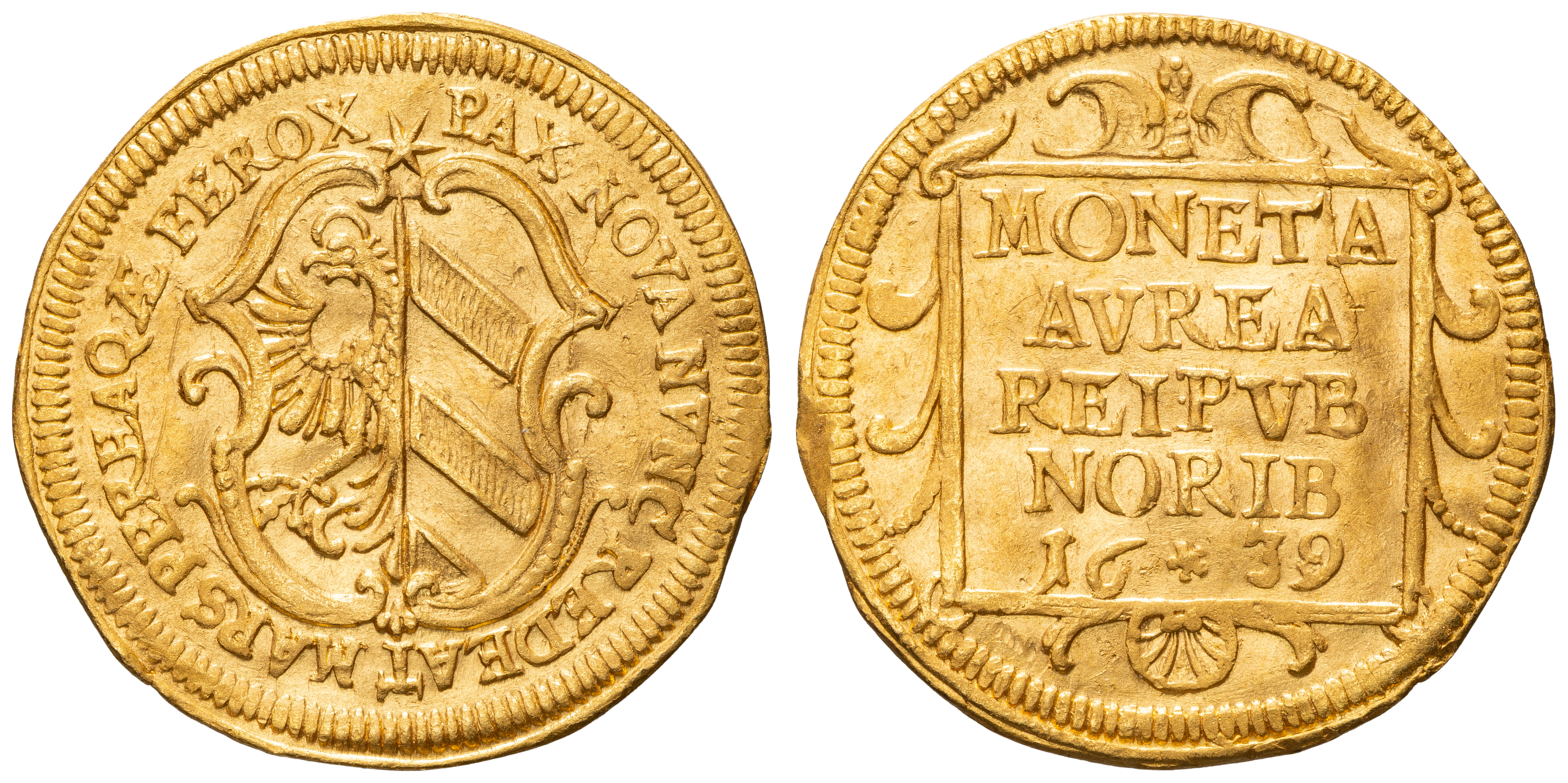 German States, Nurnberg, Ducat, 1639, EF