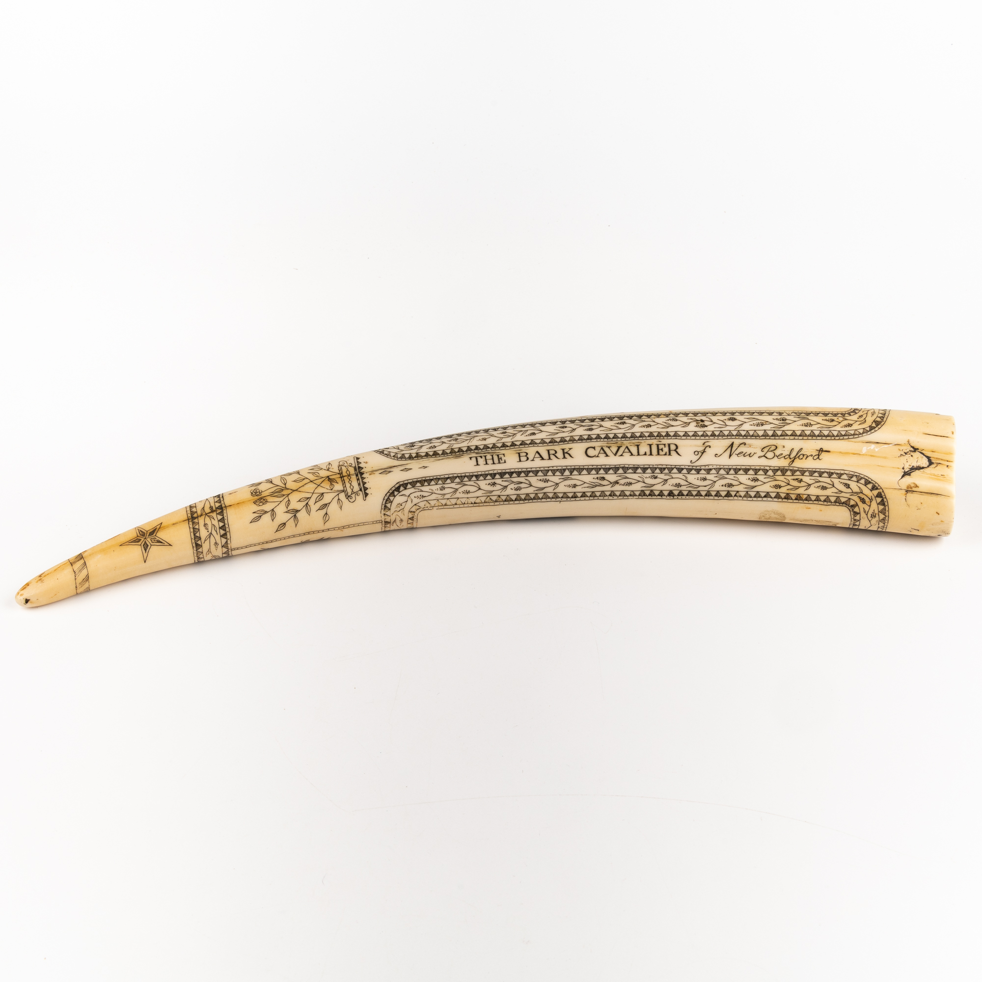 193 · Scrimshaw Replica - The Bark Cavalier of New Bedford, C. 1970 - 1980,  EF