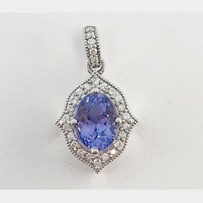 HUGE 4.480CTS TANZANITE & 0.440CTS DIAMONDS COLOUR H/I LCARITY VS/SI IN 18CT 12.9GRAM WHITE GOLD PENDANT - 51633/358