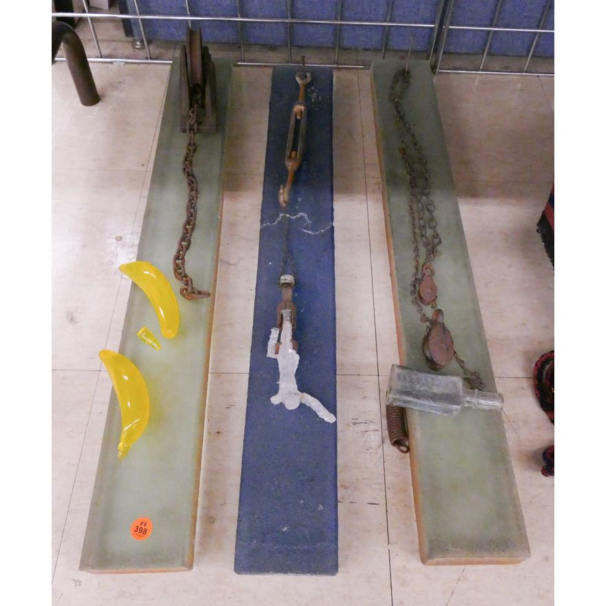 3pc Pilchuck Cast Glass Wall Sculptures - As Is- 27''