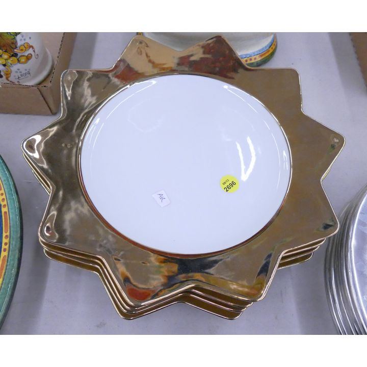 Set of 4pc Horchow Aurora Sun Plates- 12''