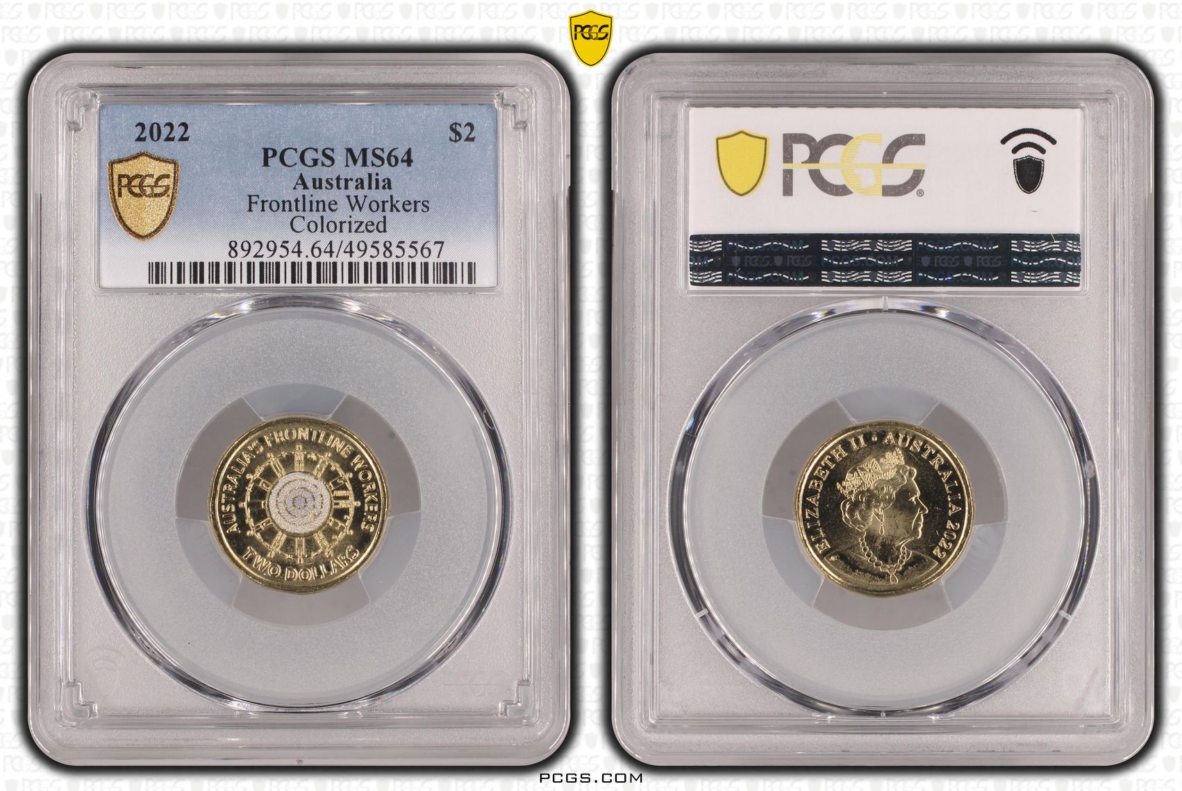Elizabeth II, Frontline Workers Colorized , Two Dollar, 2022, PCGS MS64