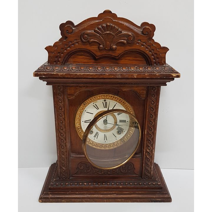 Ansonia Oak Cased Mantle Clock (Attention Seeker)