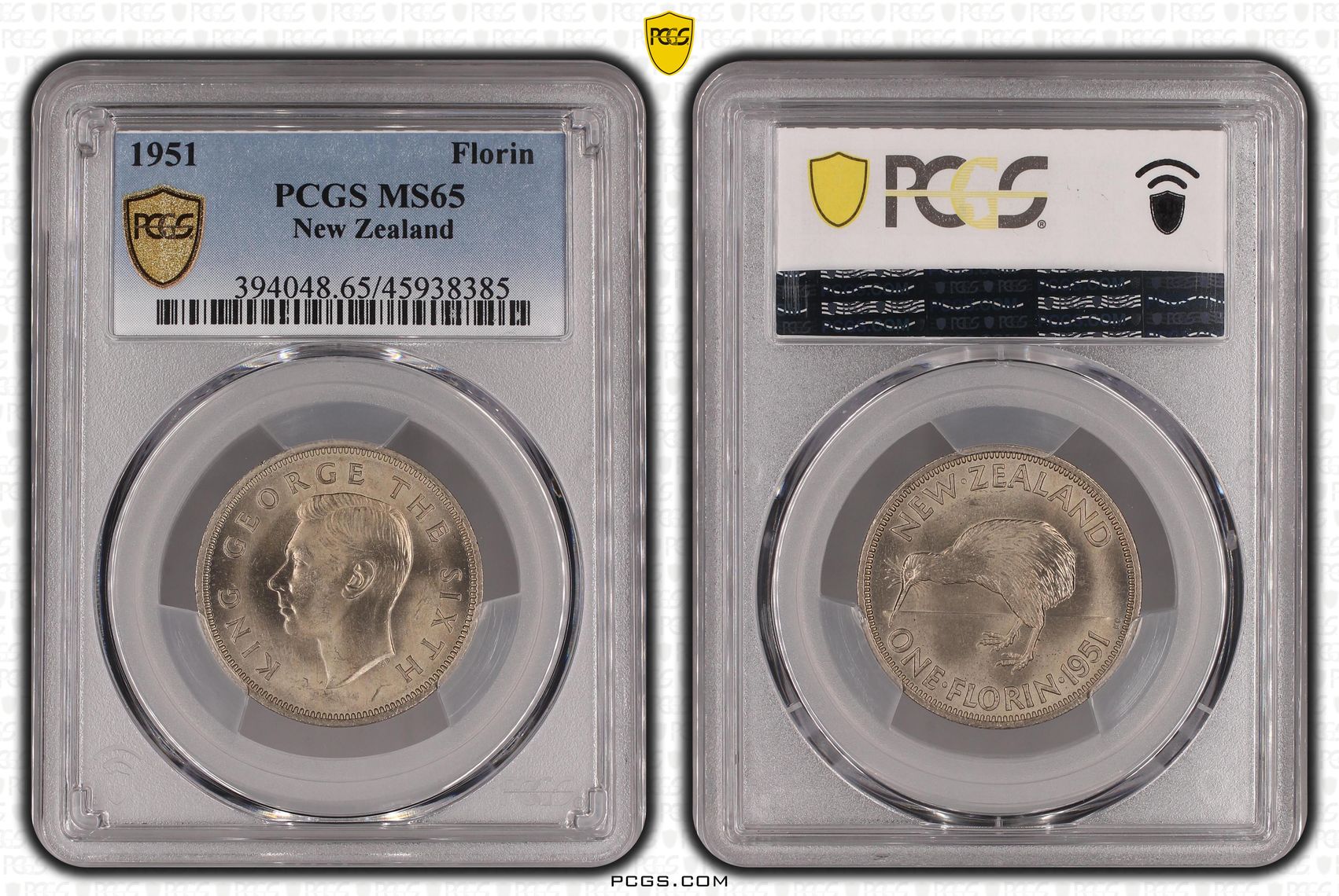 1951 New Zealand Florin PCGS - MS65 -385