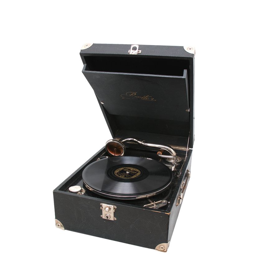 Gramofon z zestawem płyt