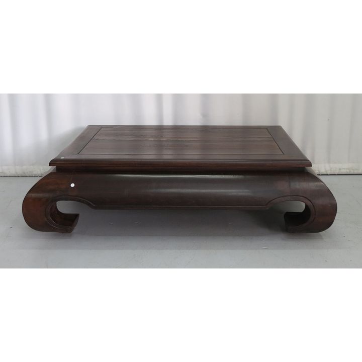 LARGE ORIENTAL SCROLL LEG COFFEE TABLE