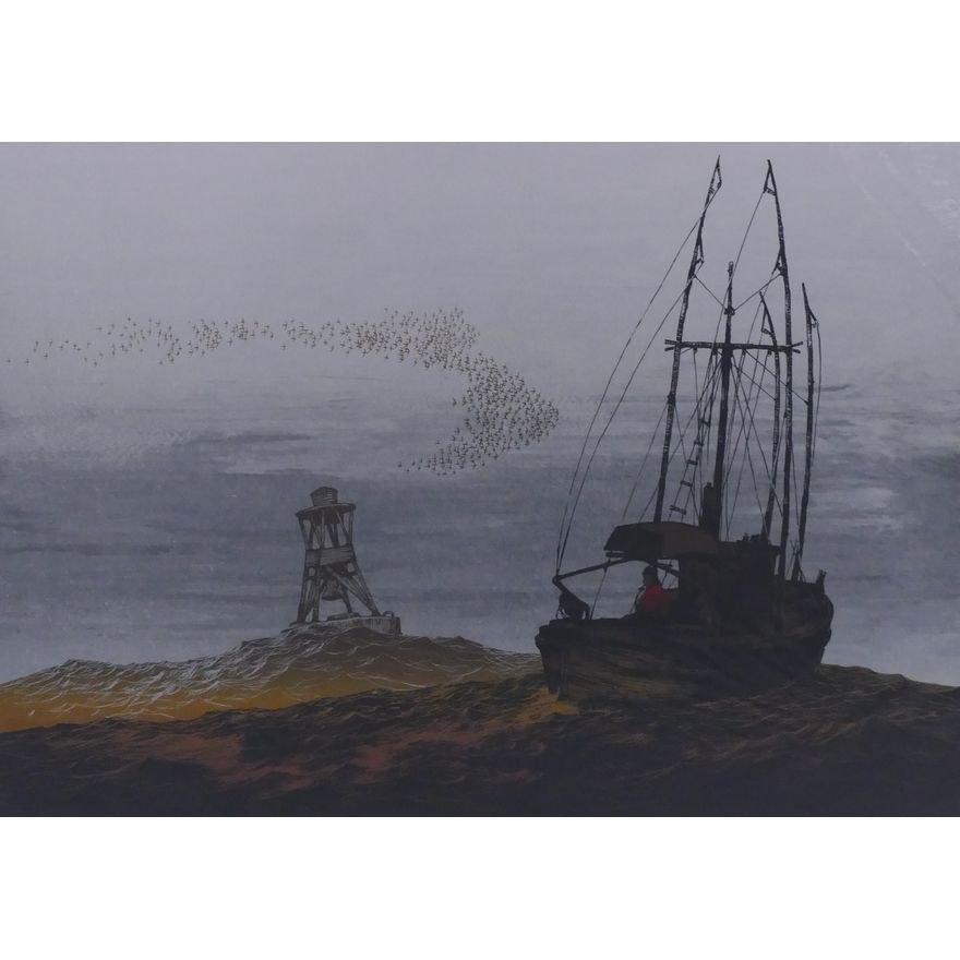 Elton Bennett (1910-1974, WA) 'Outward Bound' Serigraph Loose- 19x25''