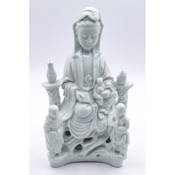 Chinese Blanc de Chine Seated Guanyin 9''